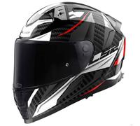 Integralhelm LS2 FF811 VECTOR II CARBON Savage Glänzend Weiß Rot Grau taille XL S
