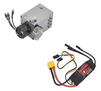 Integrated 6Mpa Hydraulic Pump with 60ml Aluminum Tank | Micro Fluid Power Unit with Pressure Gauge for 1/14 Excavator Loader Kit 40A(Pump and 40a Esc)