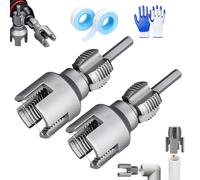 Integrated Internal & External Pipe Threading Tool,2025 New Pipe Thread Cutting Tool,1/2'' & 3/4'' PVC Pipe Threader Kit,Electric Drill Compatible Threader Kit for Home Repair (1/2''+3/4'')