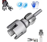 Integrated Internal & External Pipe Threading Tool,2025 New Pipe Thread Cutting Tool,1/2'' & 3/4'' PVC Pipe Threader Kit,Electric Drill Compatible Threader Kit for Home Repair (3/4'')