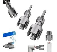 Integrated Internal & External Pipe Threading Tool, 2025 New Pipe Thread Cutting Tool, Electric Drill Compatible 2 in 1 Pvc Pipe Threader Kit, 1/2" (Dn15) 3/4" (Dn20) Pipe Sizes (1/2IN+3/4IN-2PCS)