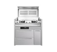 Integrated Stove Clamshell Piano Type Side Suction Bottom Row Integrated Stove Household Steaming Oven Automatic Cleaning Range Hood Stove Black (Silver)