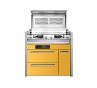 Integrated Stove Clamshell Piano Type Side Suction Bottom Row Integrated Stove Household Steaming Oven Automatic Cleaning Range Hood Stove Black (Gold)