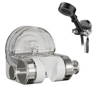 Integrated Suction Cup Shower Rack Wall Mounted Non Perforated Shower Fixture, 2025 New Universal No Drill Adjustable Removable Shower Head Holder Suction Cup(1Pcs grey)