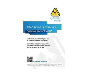 Intel Anti-Theft Technology Carte Service Anti-Vol 1 an PC portable ou Ultrabook Français / Anglais