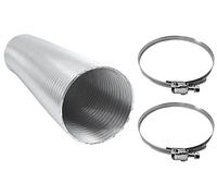 Intel Homme Tube Flex en aluminium 50 mm, longueur 5 m + 2 colliers en acier inoxydable