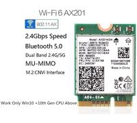 Wi-Fi 6 AX201 - Adaptateur réseau - M.2 2230 (CNVio2) - Bluetooth 5.0, 802.11ax