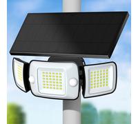 Intelamp Lampes solaires de sécurité 6000mAh pour extérieur,double capteur de mouvement, étanches IP65,3 modes, projecteur mural solaire 270° Grand angle pour jardin,cour et garage lampe solaire