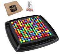 Intellectual Chessboard - Dual Duel, Creative Double Duel Intellectual Chess Board, Fun Table Top Strategy Game, Colored Marbles Party Family Board (168 Beads)