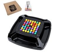 Intellectual Chessboard - Dual Duel, Creative Double Duel Intellectual Chess Board, Fun Table Top Strategy Game, Colored Marbles Party Family Board (48 Beads)