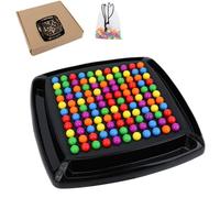 Intellectual Chessboard - Dual Duel, Creative Double Duel Intellectual Chess Board, Fun Table Top Strategy Game, Colored Marbles Party Family Board (120 Beads)