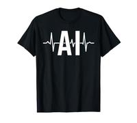 Intelligence Artificielle avec l'IA et l'IA Battement Cardiaque T-Shirt Graphique avec Valeur