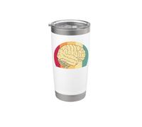 Intelligence Cerveau Pensée Psyché Science Retro Vintage Gobelet isotherme en acier inoxydable double paroi