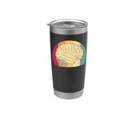 Intelligence Cerveau Pensée Psyché Science Retro Vintage Gobelet isotherme en acier inoxydable double paroi