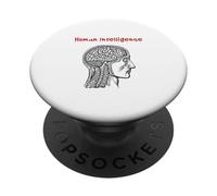 Intelligence Humaine (déclaration Anti-AI) (Graphique Vintage) PopSockets PopGrip Adhésif