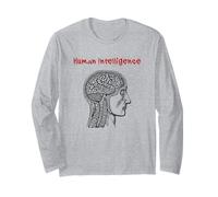 Intelligence Humaine (déclaration Anti-IA et Graphique de la tête) Manche Longue