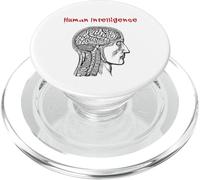 Intelligence Humaine (déclaration Anti-IA et Graphique de la tête) PopSockets PopGrip pour MagSafe