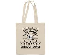 Intelligence Without Ambition is Like Bird Without Wings Sac fourre-tout en coton naturel Blanc