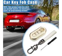 Intelligent Clé Gousset Étui Trousse Compatible pour Fiat 500, Blanc avec Clé Chaîne