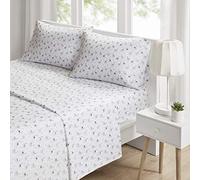 Intelligent Design Parure de lit 3 pièces Douillette, Microfibre, Toute Saison, Drap Plat, taies et Drap-Housse élastique 35,6 cm pour Matelas de Max. 40,6 cm, lit TXL, Lamas Gris