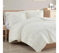 Intelligent Design Parure de lit Moderne en Duvet Alternatif Toutes Saisons avec taie d'oreiller Assortie, Polyester, Ivoire, lit Simple XL