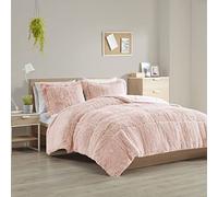 Intelligent Design Parure de lit Moderne et décontractée pour Toutes Les Saisons avec taie d'oreiller Assortie, Vison uni, Fibre de Polyester, Rose pâle, très Grand lit
