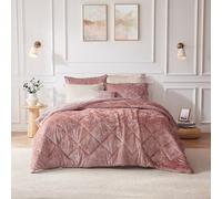 Intelligent Design Parure de lit Moderne Toutes Saisons avec taie d'oreiller Assortie, Oreiller décoratif, Polyester, Blush, lit Double/Grand lit
