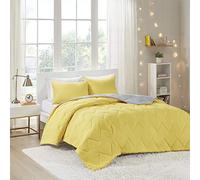 Intelligent Design Trixie Parure de lit réversible en Duvet Gris/Jaune