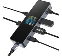Intelligent Visuel Station d'accueil, 6-en-1 Hub USB C, HDMI 4k@60hz, PD 3.0 100w, 3 USB-A 3.2, 1 USB-C-3.2, Adaptateur USB c pour MacBook Pro/Air, M1 iPad Pro, Dell XPS