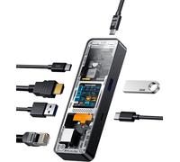 Intelligent Visuel Station d'accueil, 6-en-1 Hub USB C, HDMI 4k@60hz, PD 3.0 100w, 3 USB-A 3.2, 1 USB-C-3.2, Adaptateur USB c pour MacBook Pro/Air, M1 iPad Pro, Dell XPS