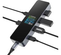 Intelligent Visuel Station D'Accueil,6-En-1 Hub Usb C,Hdmi 4K@60Hz,Pd 3.0 100W,3 Usb-A 3.2,1 Usb-C-3.2,Adaptateur Usb C Pour Macbook Pro/Air,M1 Ipad Pro,Dell Xps