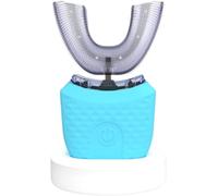 Intelligente brosse à dents sonique U-forme pour enfants et adultes - nettoyage 360°, ultrasons doux, minuterie intelligente 45s, 3 modes, étanche IPX7, recharge USB longue durée (Blau)