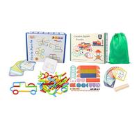 Intelligente Stäbe - Holz MINT Denkspiel Ringe, Musterblöcke Puzzle Stäbchen Spielzeug, Für Kinder Mädchen Schlafzimmer Homeschooling Spielzimmer Klassenzimmer Vorschule Geburtstag Weihnachten