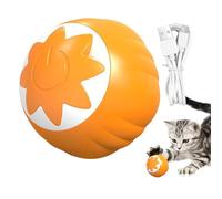 Intelligenter Elektrischer Katzenball - Elektrisches Rollendes Katzenspielzeug, Smart-Ball-Katzenspielzeug Mit Rollender Kugel in Kürbisform, Bissfester Haustierball Linderung Gegen