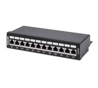INTELLINET 12-Port Cat6a Patchpanel FTP Desktop schwarz