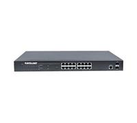 Intellinet 16-Port Gigabit Ethernet PoE+ Web-Managed Switch with 2 SFP Ports, 16 x PoE ports, IEEE 802.3at/af Power over Ethernet (PoE+/PoE), 2 x SFP, Endspan, 19 Rackmount" - Commutateur - Géré - 16 