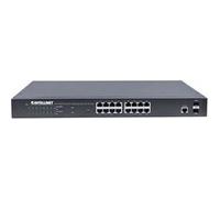 Intellinet 16-Port Gigabit Ethernet PoE+ Web-Managed Switch with 2 SFP Ports, IEEE 802.3at/af Power over Ethernet (PoE+/PoE) Compliant, 374 W, Endspan, 19" Rackmount - Commutateur - Géré - 16 x 10/100