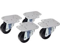 Intellinet 161576 Kit 4 Roues pour Armoires avec Plaques de Montage Simultané Pieds Gris