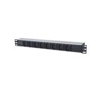 Intellinet 163651 : Unité de Distribution d'Énergie 1U 8 Prises C13, Entrée IEC320 C14, 110-250V 16A, Câble 2m, Noir/Argent, 482.6x45x45mm