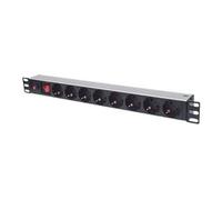 Intellinet Unité de distribution d'énergie 713986 8 sorties CA 1U Noir – interrupteur, protection, câble 3 m