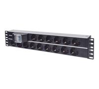 Intellinet 19" 2U Rackmount 15-Way Power Strip - German Type", With Double Air Switch, 3m Power Cord - Coupe-circuit (rack-montable) - CA 250 V - entrée : CEE 7/4 - connecteurs de sortie : 15 (power C