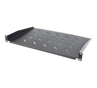 Intellinet 19" Cantilever Shelf, 1U, Shelf Depth 350mm, Vented, Max 25kg, Black, Three Year Warranty - Étagère pour rack - noir, RAL 9005 - 1U - 19