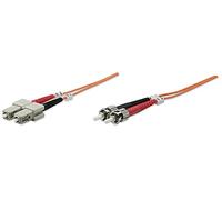 Intellinet Fiber Optic Patch Cable, OM2, ST/SC, 2m, Orange, Duplex, Multimode, 50/125 µm, LSZH, Fibre, Lifetime Warranty, Polybag - Câble réseau - SC