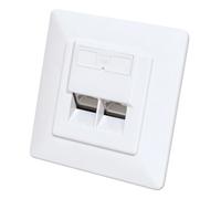 INTELLINET 2-Port Cat6a 10G RJ45-Unterputzdose STP weiß