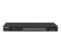 Intellinet 24-Port Gigabit Ethernet PoE+ Web-Managed Switch with 2 SFP Ports, 24 x PoE ports, IEEE 802.3at/af Power over Ethernet (PoE+/PoE), 2 x SFP, Endspan, 19" Rackmount - Commutateur - Géré...