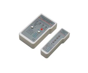 Intellinet 351898 - Testeur de câble réseau UTP/STP RJ-11/RJ-45, Alimentation pile 9V, 90x25x105mm, Gris/Blanc