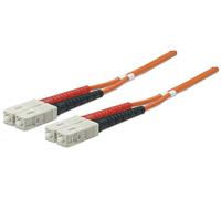 Intellinet 470018 Jarretiere Optique, Câble de Fibre Optique 2 m SC OM2 Orange