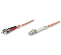 Intellinet Fiber Optic Patch Cable, OM2, LC/ST, 1m, Orange, Duplex, Multimode, 50/125 µm, LSZH, Fibre, Lifetime Warranty, Polybag - Cordon de