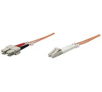 Intellinet Fiber Optic Patch Cable, OM2, LC/SC, 2m, Orange, Duplex, Multimode, 50/125 µm, LSZH, Fibre, Lifetime Warranty, Polybag - Cordon de