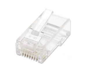 Intellinet 502399 : 100 Connecteurs RJ-45 Cat5e U/UTP (UTP) Transparent Polycarbonate, contacts plaqués or